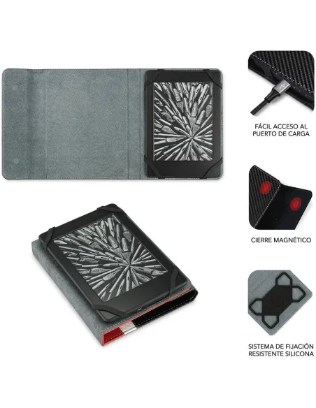 Subblim Clever SUB-CUE-1EC002 Funda Universal para Ebook 6" Rojo