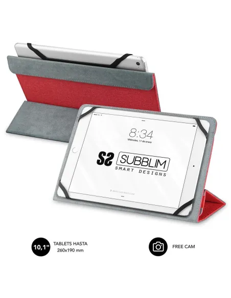 Subblim Freecam Funda Universal para Tablet 10,1" Rojo