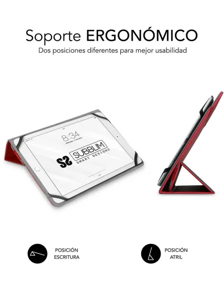 Subblim Freecam Funda Universal para Tablet 10,1" Rojo