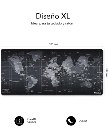 Subblim XL World SUB-MP-01PUW01 Alfombrilla Negra