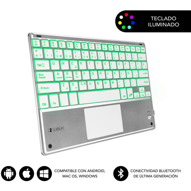 Subblim SUB-KBT-SMBT50 Teclado Inalámbrico Plata