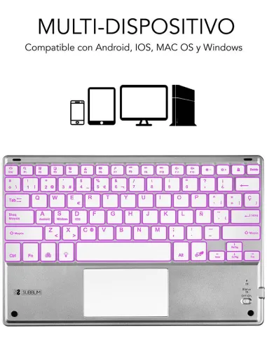 Subblim SUB-KBT-SMBT50 Teclado Inalámbrico Plata
