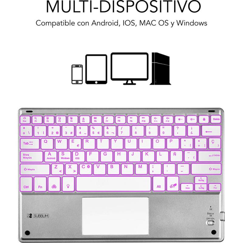 Subblim SUB-KBT-SMBT50 Teclado Inalámbrico Plata