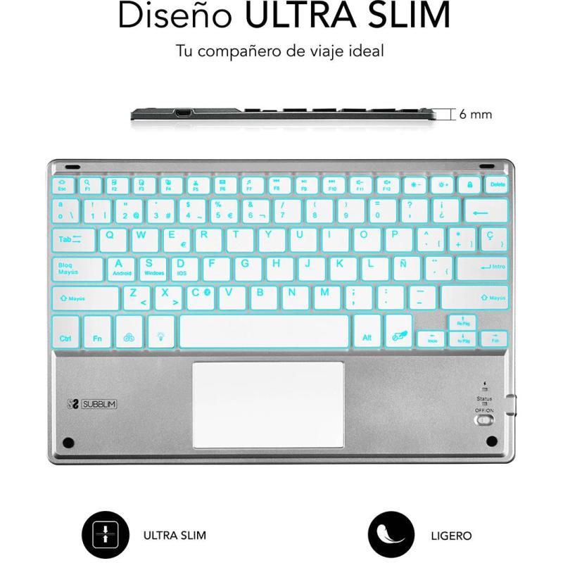 Subblim SUB-KBT-SMBT50 Teclado Inalámbrico Plata