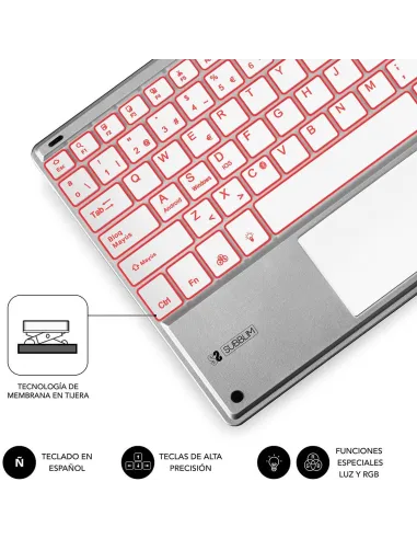 Subblim SUB-KBT-SMBT50 Teclado Inalámbrico Plata