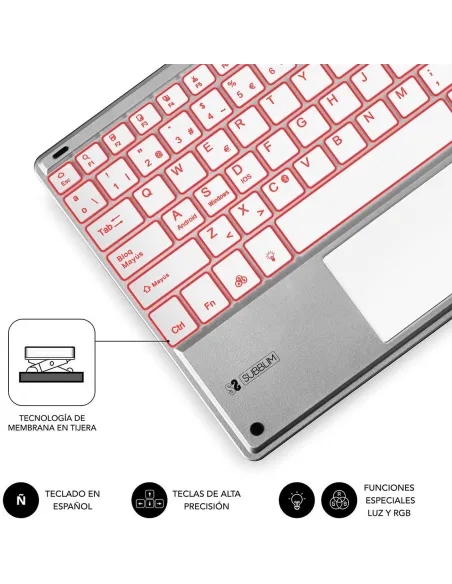 Subblim SUB-KBT-SMBT50 Teclado Inalámbrico Plata