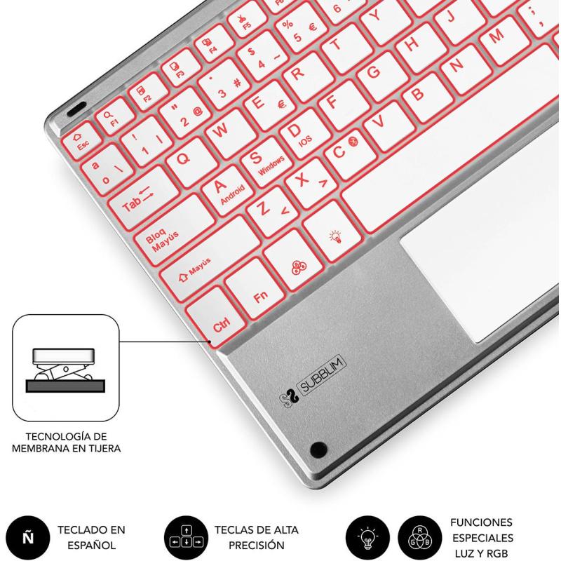 Subblim SUB-KBT-SMBT50 Teclado Inalámbrico Plata