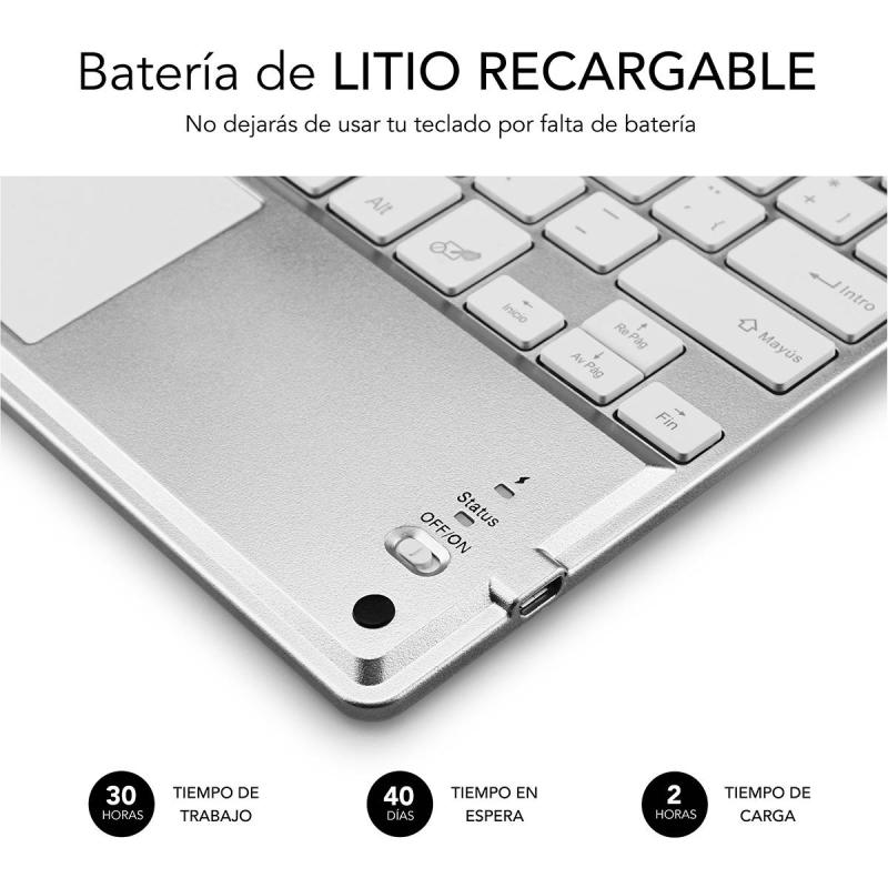 Subblim SUB-KBT-SMBT50 Teclado Inalámbrico Plata