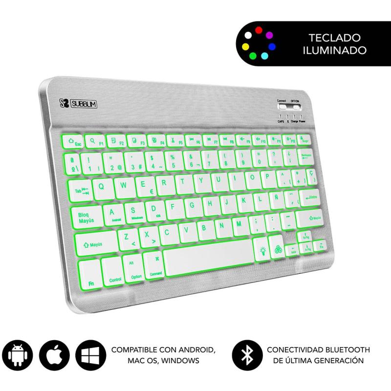 Subblim SUB-KBT-SMBL30 Teclado Inalámbrico Plata