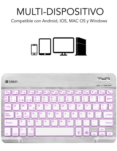 Subblim SUB-KBT-SMBL30 Teclado Inalámbrico Plata