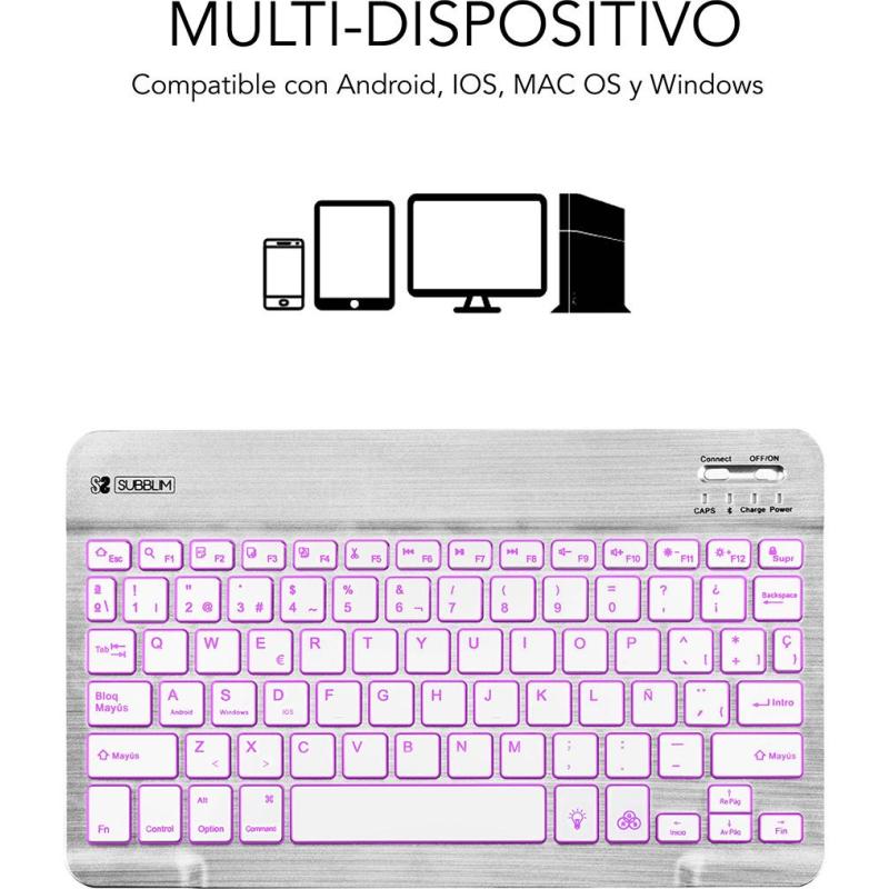 Subblim SUB-KBT-SMBL30 Teclado Inalámbrico Plata