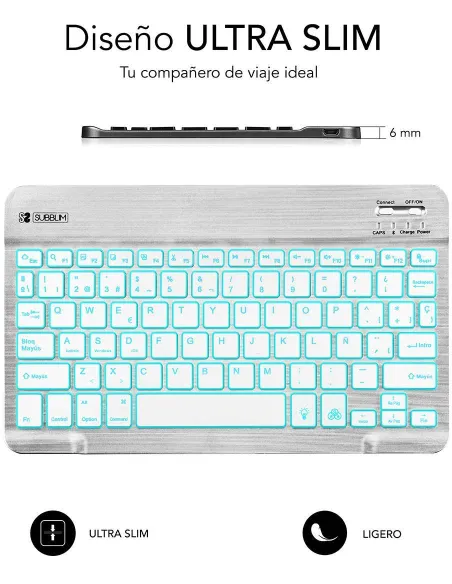 Subblim SUB-KBT-SMBL30 Teclado Inalámbrico Plata