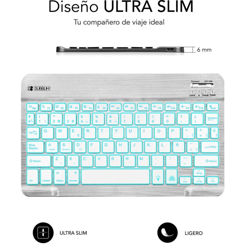 Subblim SUB-KBT-SMBL30 Teclado Inalámbrico Plata