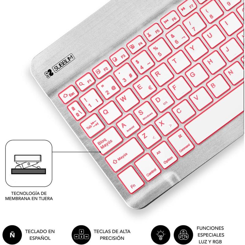 Subblim SUB-KBT-SMBL30 Teclado Inalámbrico Plata