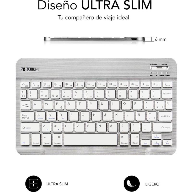 Subblim SUB-KBT-SM0001 Teclado Bluetooth Plata