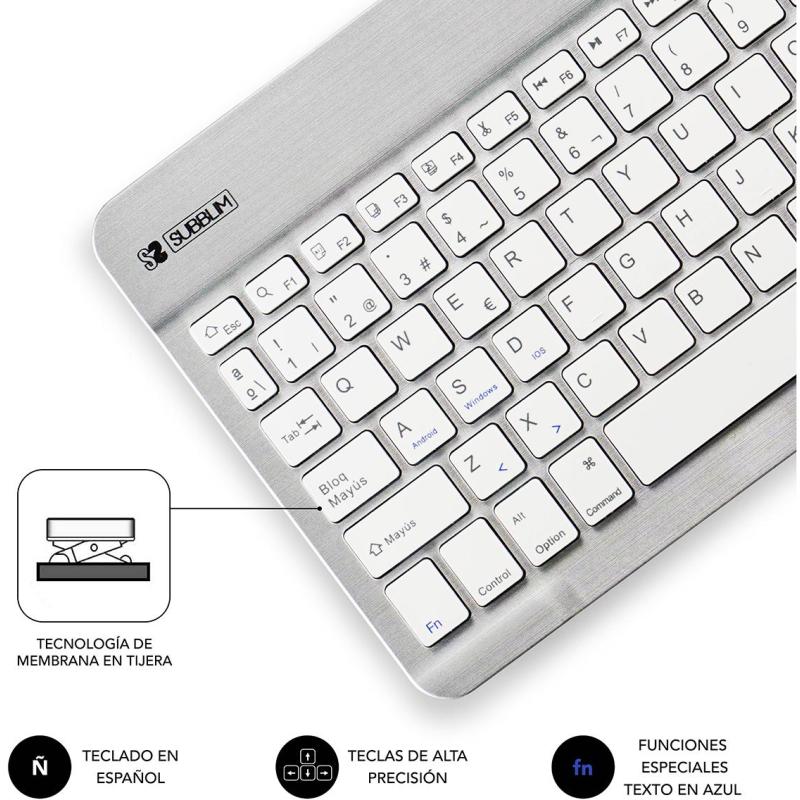 Subblim SUB-KBT-SM0001 Teclado Bluetooth Plata