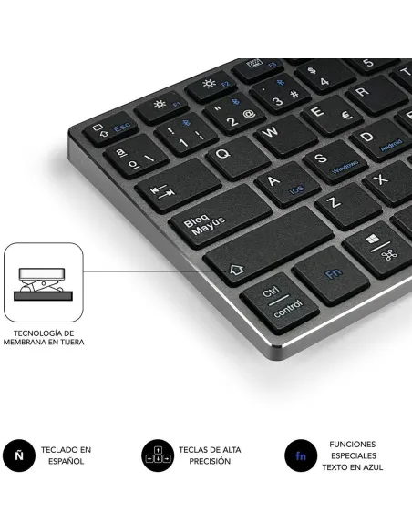 Subblim SUB-KB-3ADE301 Teclado Inalámbrico Gris