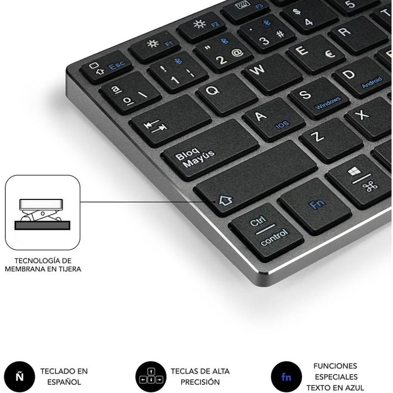 Subblim SUB-KB-3ADE301 Teclado Inalámbrico Gris