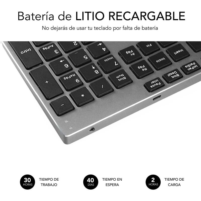 Subblim SUB-KB-3ADE301 Teclado Inalámbrico Gris