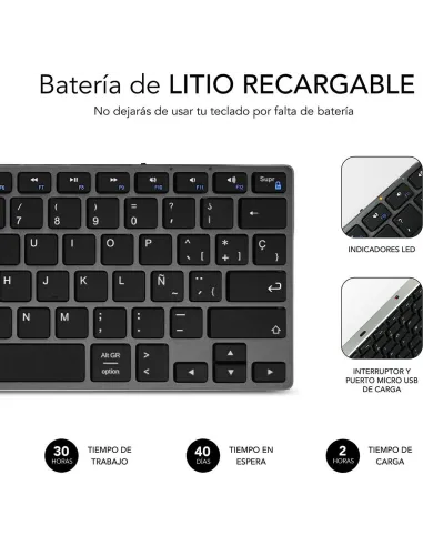 Subblim SUB-KB-3ADC201 Teclado Inalámbrico Negro