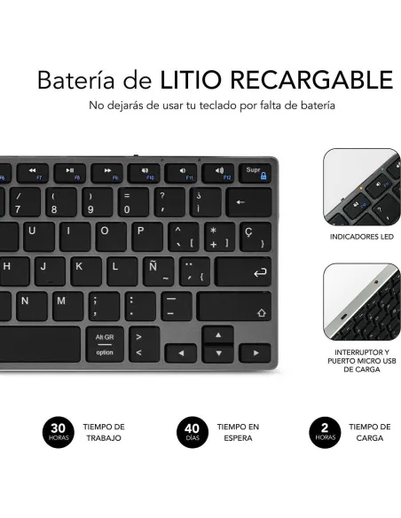 Subblim SUB-KB-3ADC201 Teclado Inalámbrico Negro