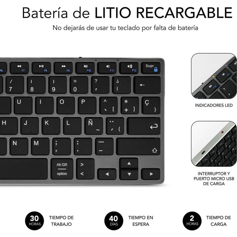 Subblim SUB-KB-3ADC201 Teclado Inalámbrico Negro