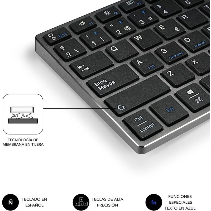 Subblim SUB-KB-3ADC201 Teclado Inalámbrico Negro