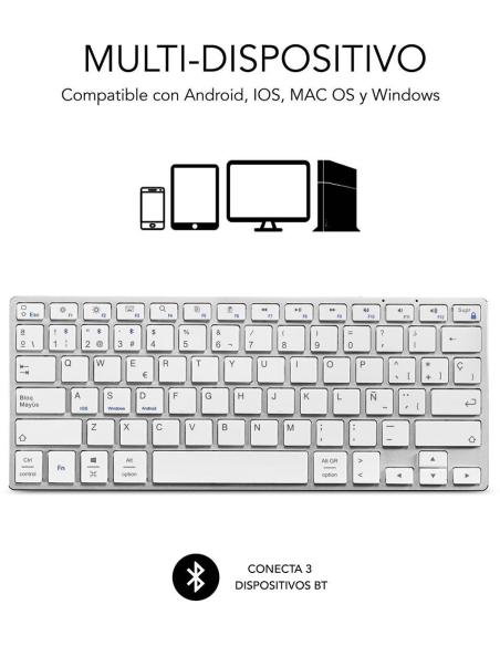 Subblim SUB-KB-3ADC200 Teclado Inalámbrico Plata