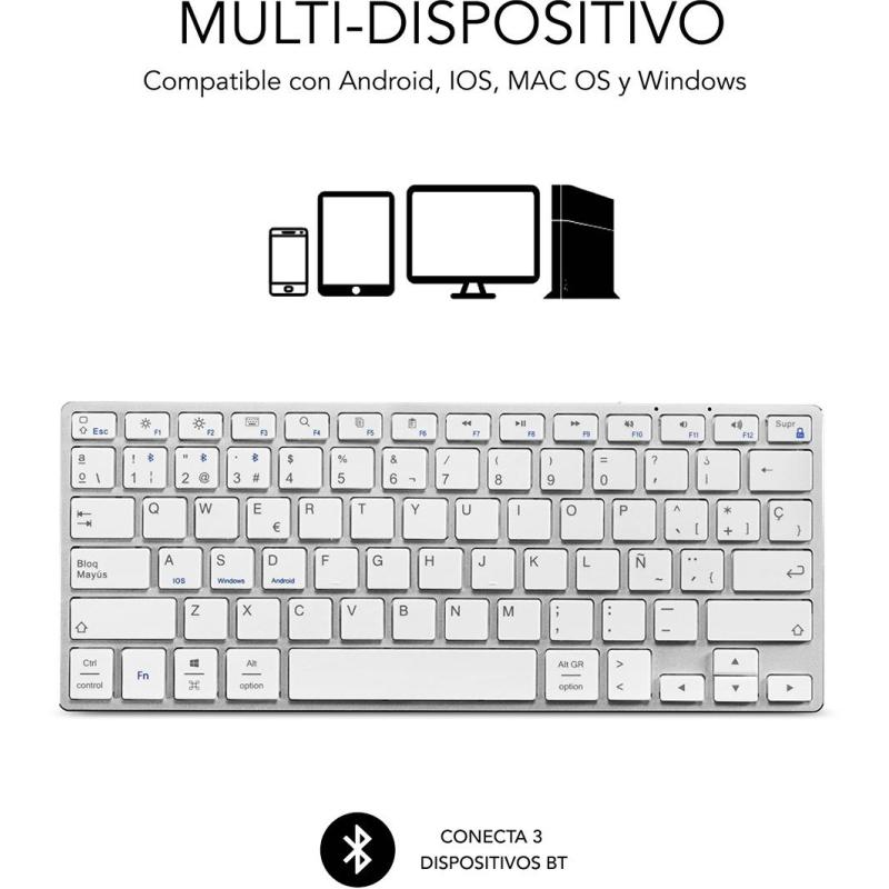 Subblim SUB-KB-3ADC200 Teclado Inalámbrico Plata