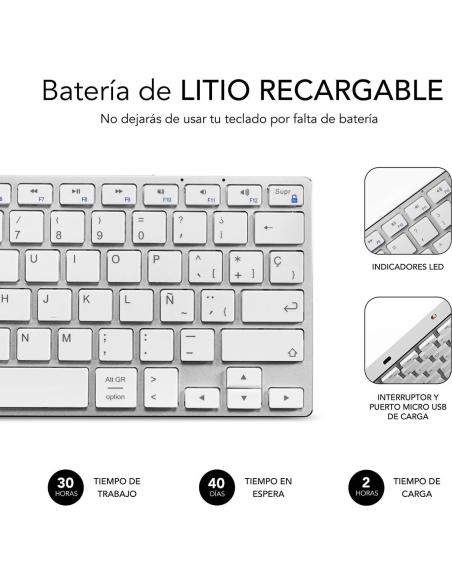 Subblim SUB-KB-3ADC200 Teclado Inalámbrico Plata
