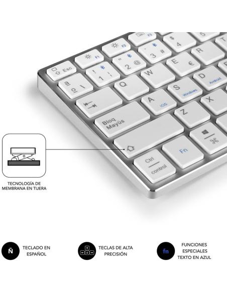 Subblim SUB-KB-3ADC200 Teclado Inalámbrico Plata