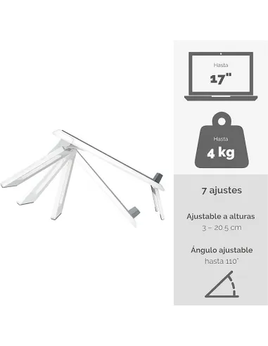 Fellowes 8210101 Soporte para Portátil hasta 17" Gris/Blanco