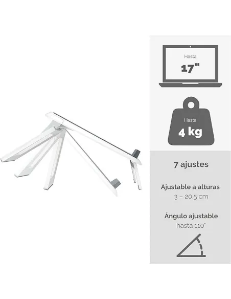 Fellowes 8210101 Soporte para Portátil hasta 17" Gris/Blanco