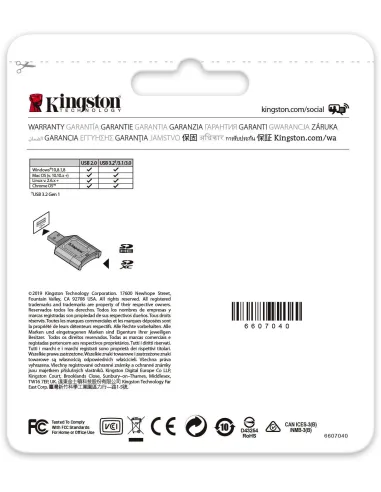 Kingston MobileLite Plus MLP Lector de Tarjetas USB-A 3.2 Negro