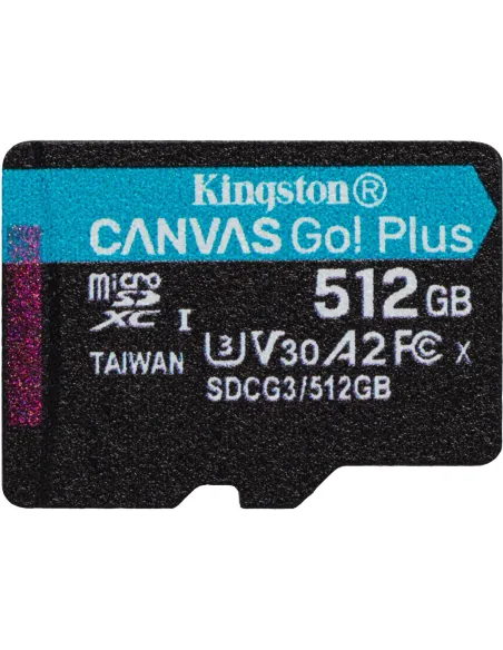 Kingston Canvas Go Plus MicroSDXC 512GB UHS-I U3 V30 Clase 10