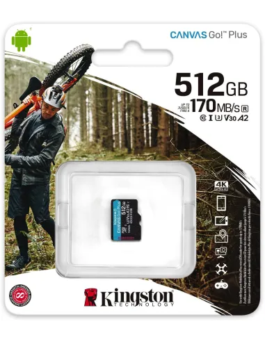 Kingston Canvas Go Plus MicroSDXC 512GB UHS-I U3 V30 Clase 10