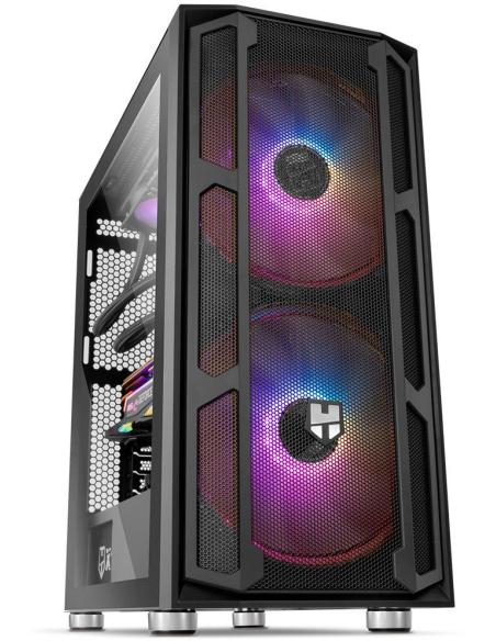 Nox Hummer Nova Cristal Templado USB 3.0 aRGB Negro