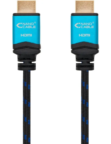 Nanocable 10.15.3702 Cable HDMI V2.0 4K@60Hz A/M-A/M 2m Negro Azul
