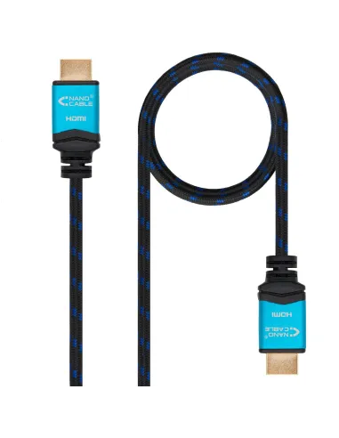 Nanocable 10.15.3702 Cable HDMI V2.0 4K@60Hz A/M-A/M 2m Negro Azul