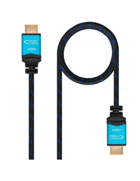 Nanocable 10.15.3702 Cable HDMI V2.0 4K@60Hz A/M-A/M 2m Negro Azul