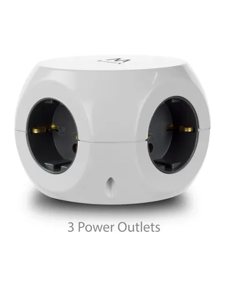 Ewent Toma de Corriente Cúbica con 3 Salidas, 3 Entradas y 3 Puertos USB 1.5m