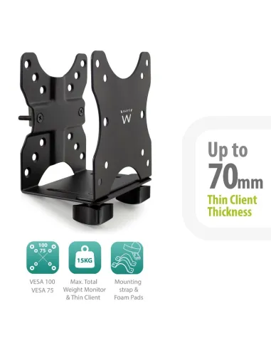 Ewent EW1517 Soporte para Mini PC hasta 27" MAX. 5KG Negro