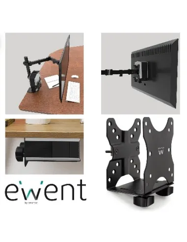 Ewent EW1517 Soporte para Mini PC hasta 27" MAX. 5KG Negro
