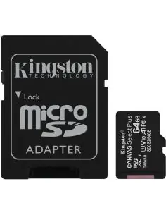 Kingston Canvas Select Plus MicroSDXC 64GB UHS-I U1 V10 Clase 10 Pack 2 Unidades + Adaptador SD