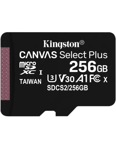 Kingston Canvas Select Plus MicroSDXC UHS-I 256GB Clase 10 + Adaptador SD