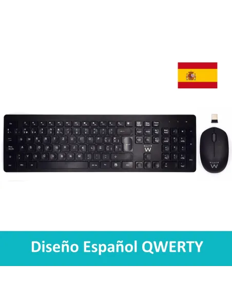 Ewent EW3256 Combo Teclado + Ratón Inalámbrico Negro