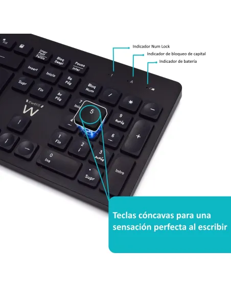 Ewent EW3256 Combo Teclado + Ratón Inalámbrico Negro