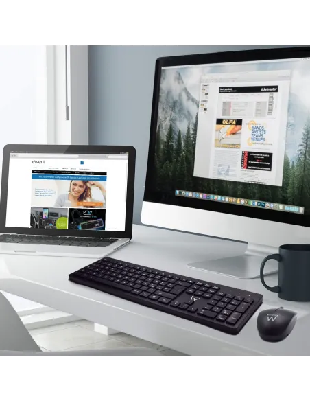 Ewent EW3256 Combo Teclado + Ratón Inalámbrico Negro