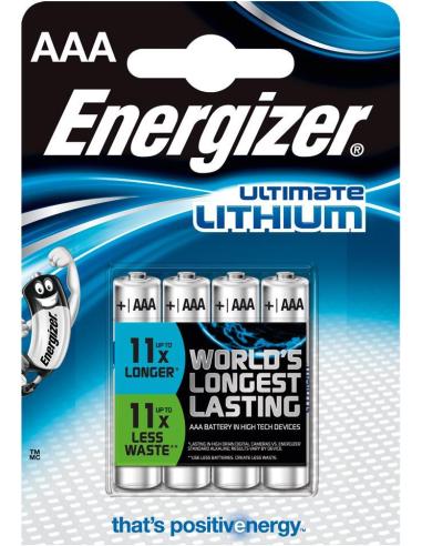 Pilas AAA Energizer Ultimate Lithium L92 blister 4 uds