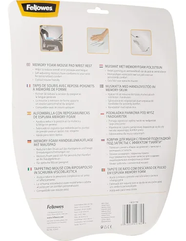 Fellowes Memory Alfombrilla Reposamuñecas Negra/Plata